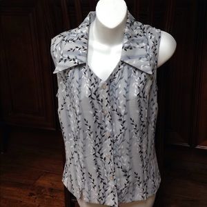 MOS Blue, black and White blouse